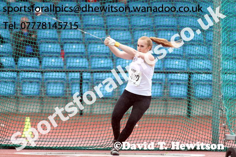 Womens under-20s hammer, Northern Championships, Sport City, Manchester. Photo: David T. Hewitson/Sports for All Pics